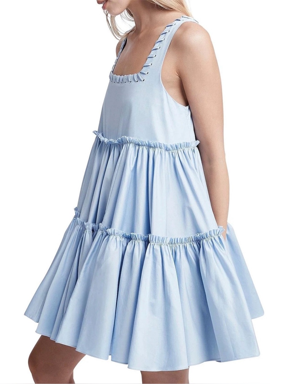 Aje Hushed Mini Dress Sky, size 14 - Picture 3 of 8